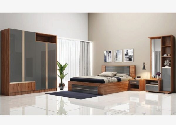 MUFFIN GREY Premium Bedroom Set – Lyon Cedar & Grey UV Finish