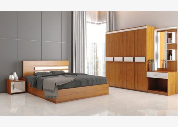 OLIVER GOLD Premium Bedroom Set – Bemberg Wood & White UV Finish