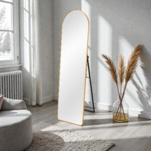 Luxe Arch Full-Length Floor Mirror – Gold Frame Designer Standing Mirror